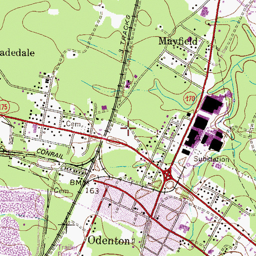 Topographic Map of Arundel Crossing West Industrial Park, MD