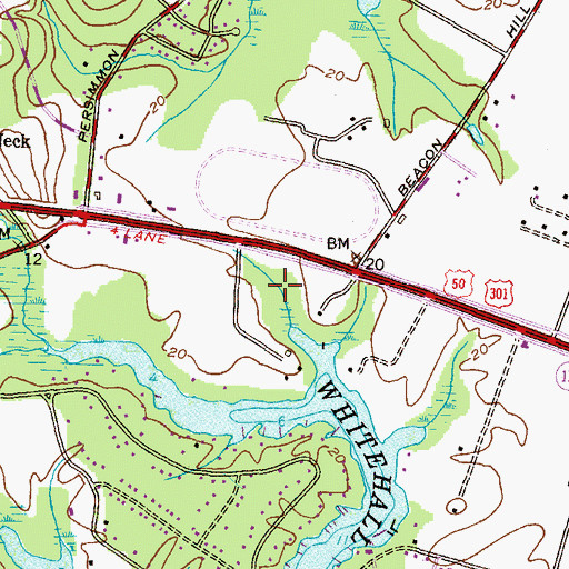 Topographic Map of Bay Manor Nursing Home, MD