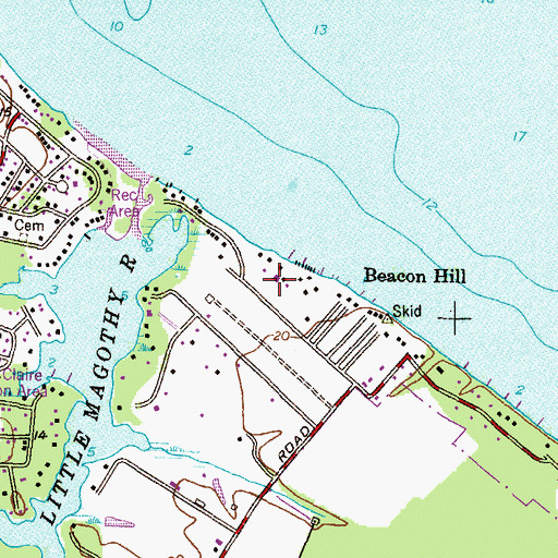 Topographic Map of Bayhead, MD