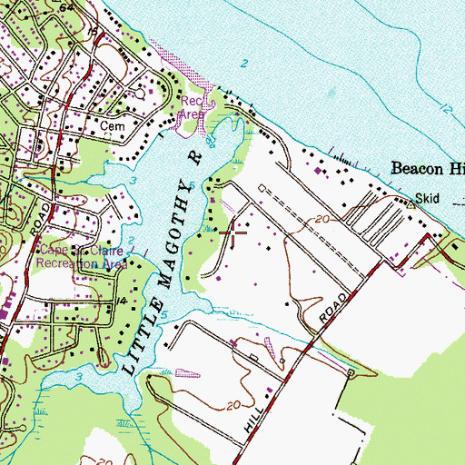 Topographic Map of Beacon View, MD