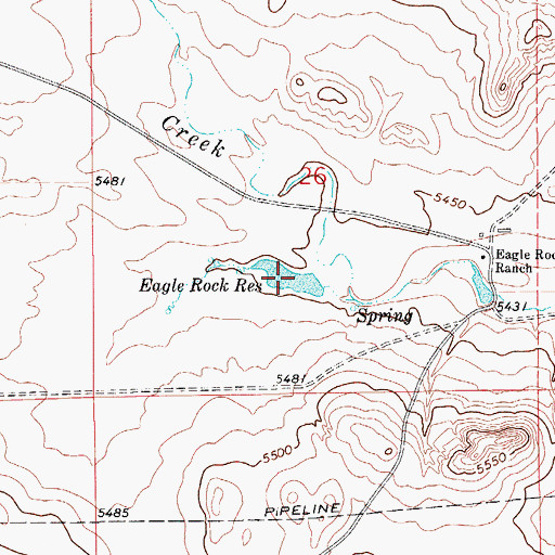 Topographic Map of Eagle Rock Reservoir, CO
