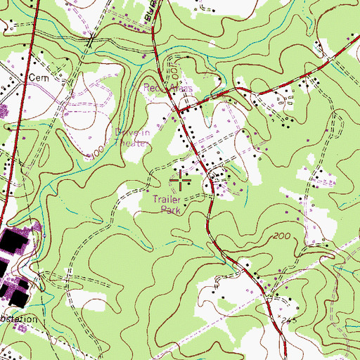 Topographic Map of Bells Mobile Home Park, MD