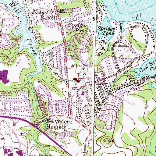 Topographic Map of Belvedere Elementary School, MD