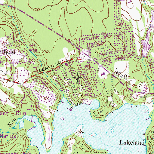 Topographic Map of Ben Oaks, MD