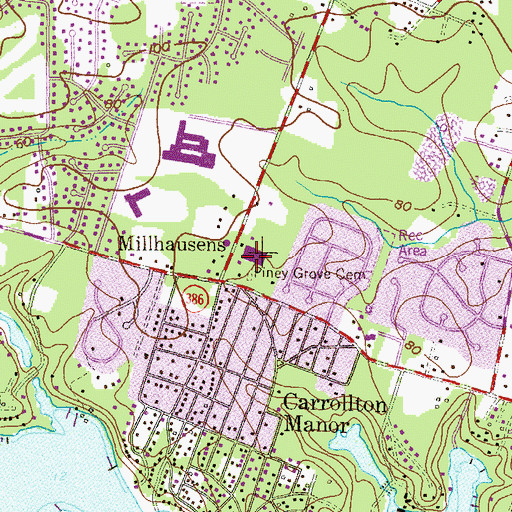 Topographic Map of Benfield Village Shopping Center, MD