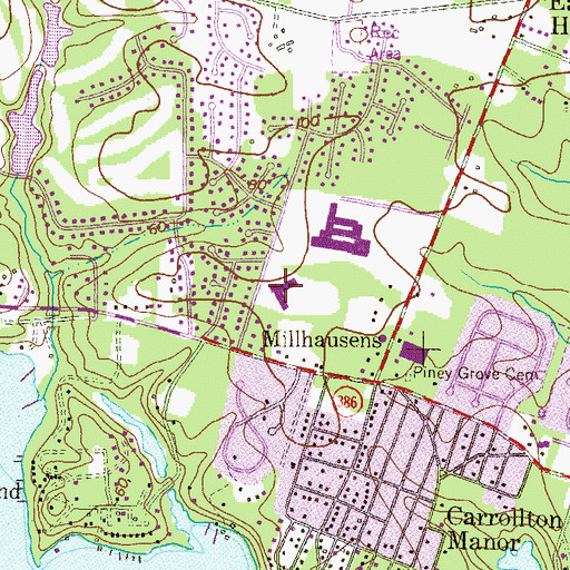 Topographic Map of Benfield Elementary School, MD