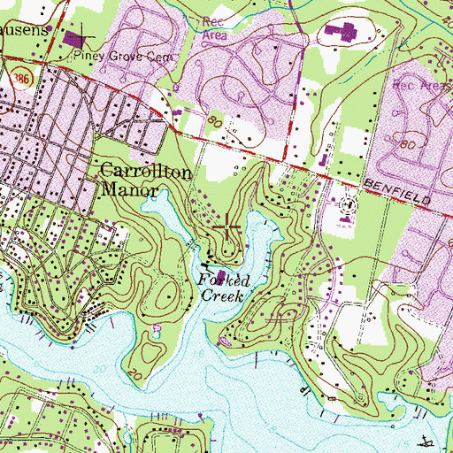 Topographic Map of Bluff Point, MD