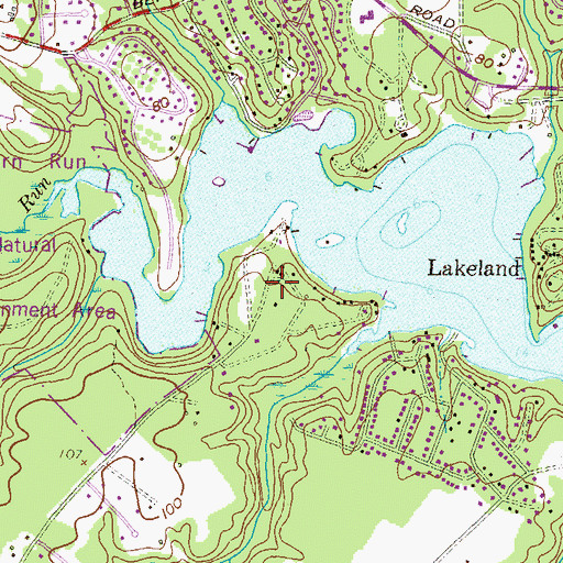 Topographic Map of Camp Arlington Echo, MD