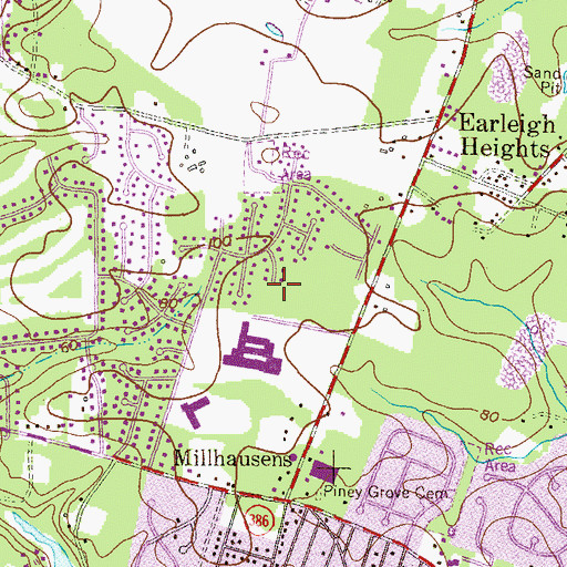 Topographic Map of Candlewood, MD