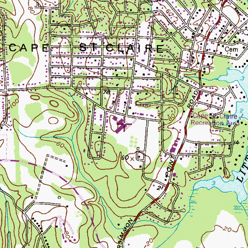 Topographic Map of Cape Saint Claire Elementary School, MD