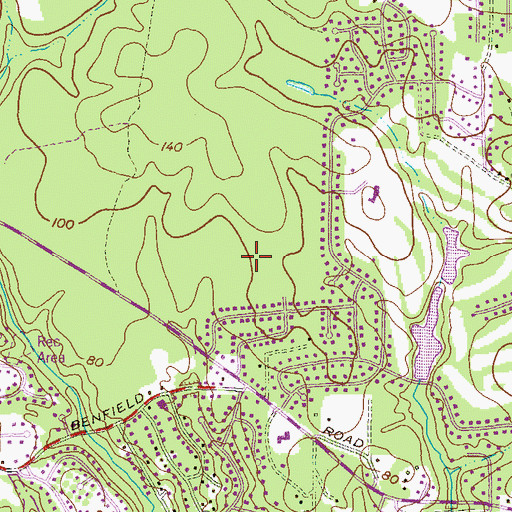 Topographic Map of Chartwood, MD