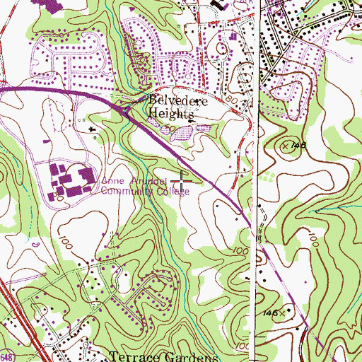 Topographic Map of Chesapeake Manor Nursing Home, MD