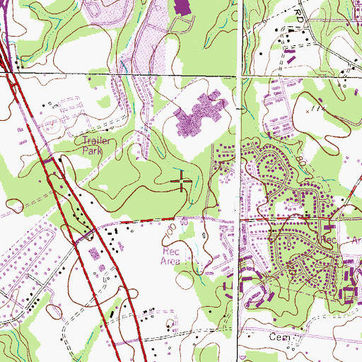 Topographic Map of Cloverleaf Business Park, MD