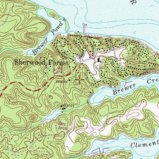 Topographic Map of Clumber, MD