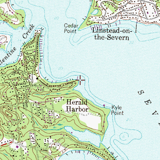 Topographic Map of Cocks Point, MD