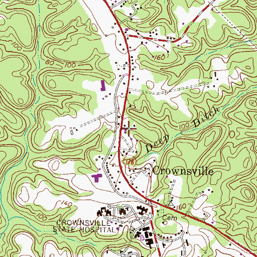 Topographic Map of Crownsville Post Office, MD