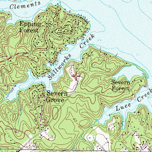 Topographic Map of Dellwood, MD