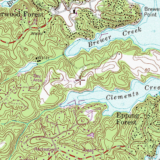 Topographic Map of Downs on the Severn, MD