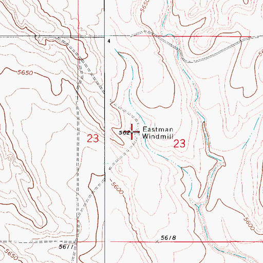 Topographic Map of Eastman Windmill, CO
