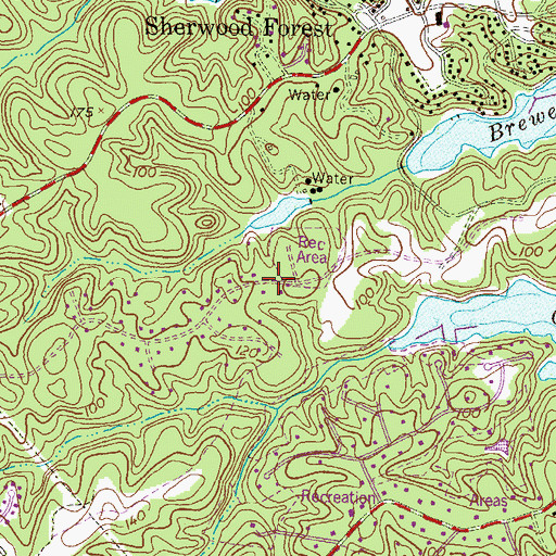 Topographic Map of Dunstable Green, MD