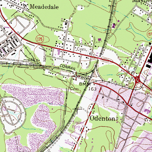 Topographic Map of Epiphany Episcopal Church, MD