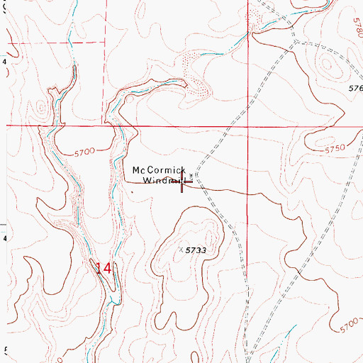 Topographic Map of McCormick Windmill, CO