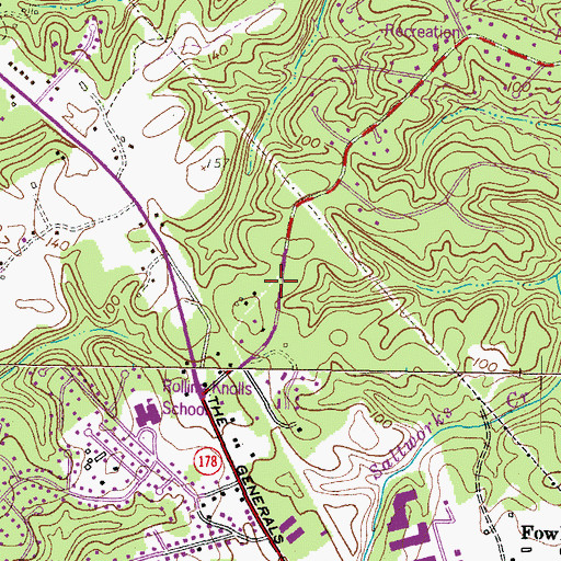 Topographic Map of Epping Forest Manor, MD