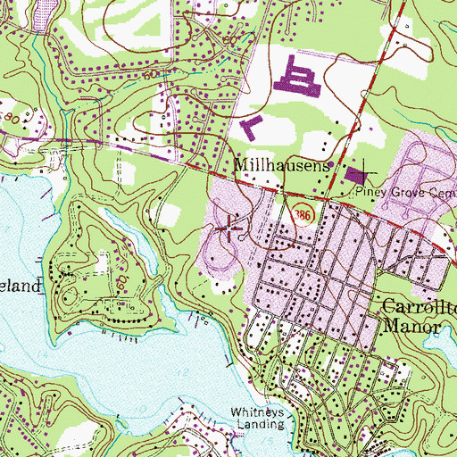 Topographic Map of Fair Winds, MD