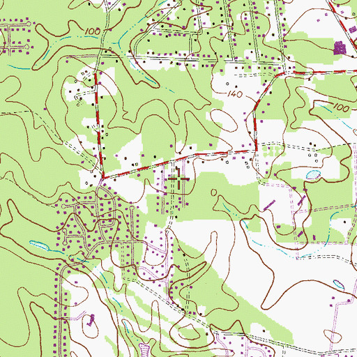 Topographic Map of Hampton Manor, MD