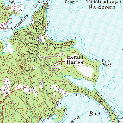 Topographic Map of Herald Harbor Park, MD