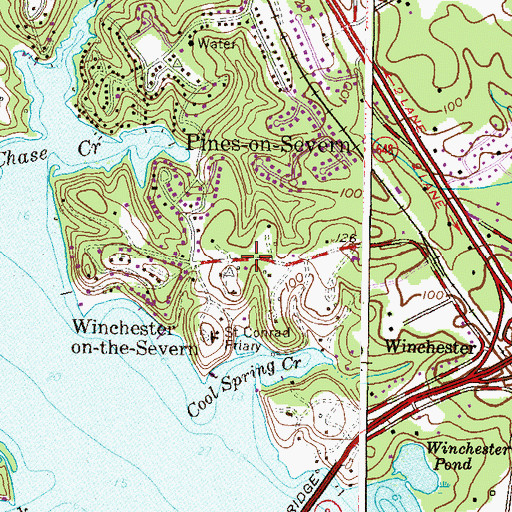 Topographic Map of Hickory Hills, MD