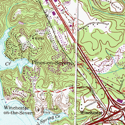 Topographic Map of Hidden Hills, MD