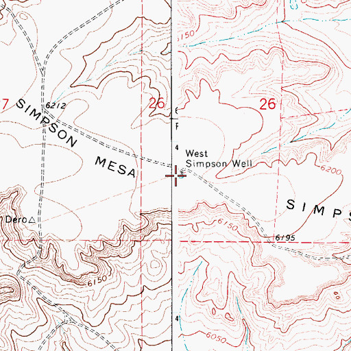 Topographic Map of West Simpson Well, CO