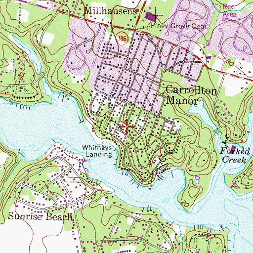 Topographic Map of Hollywood, MD