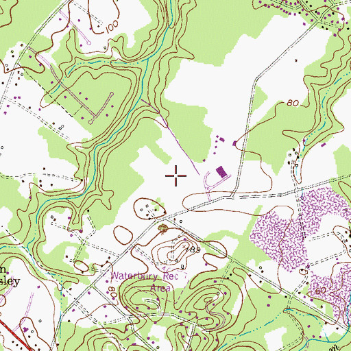 Topographic Map of Indian Creek Estates, MD