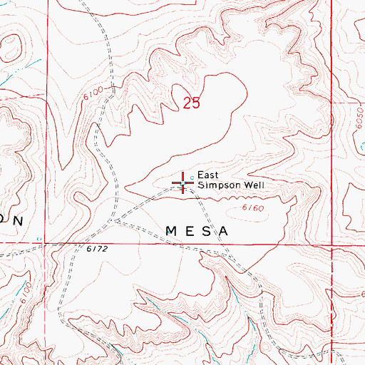 Topographic Map of East Simpson Well, CO