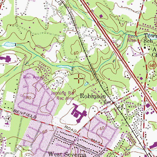 Topographic Map of Jenning Road Recreation Area, MD