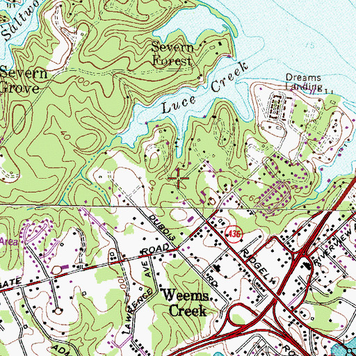 Topographic Map of Luce Creek, MD
