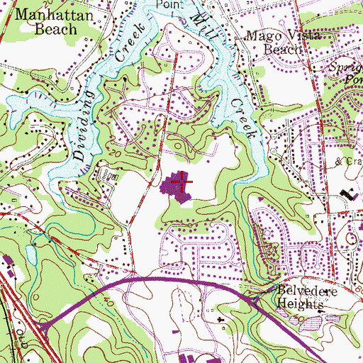 Topographic Map of Magothy River Middle School, MD