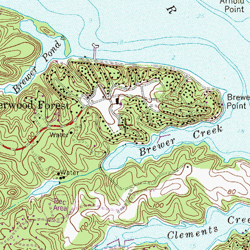 Topographic Map of Maid Marion, MD