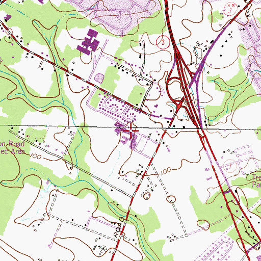 Topographic Map of Archbishop Spalding High School, MD