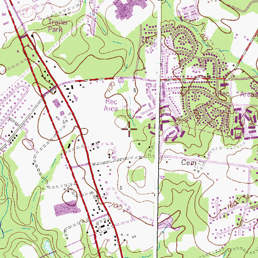 Topographic Map of Millrace, MD