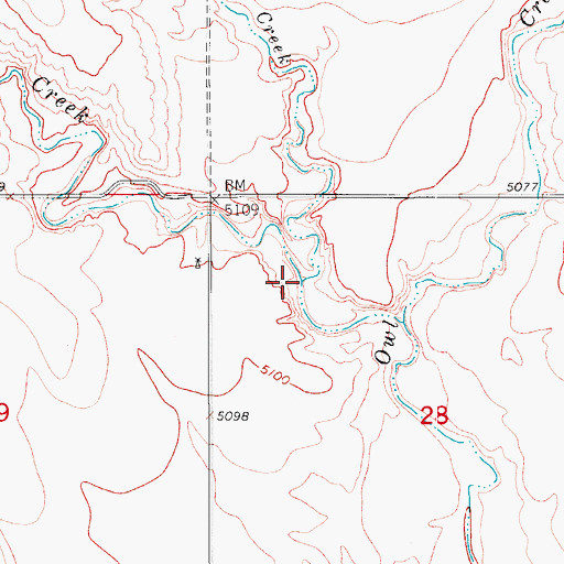 Topographic Map of Little Owl Creek, CO
