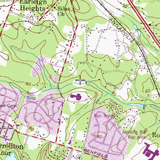 Topographic Map of Oakhill, MD