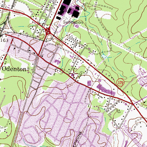 Topographic Map of Odenton Branch Library, MD