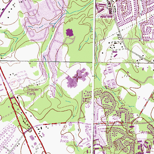 Topographic Map of Old Mill High School, MD