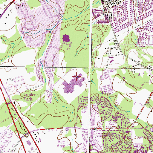 Topographic Map of Old Mill Middle School North, MD