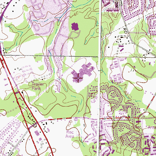 Topographic Map of Old Mill Middle School South, MD