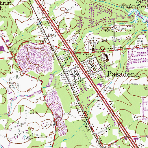 Topographic Map of Parkview, MD