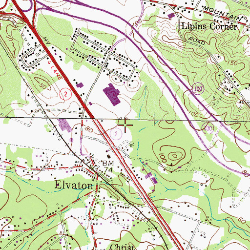 Topographic Map of Pasadena Plaza Shopping Center, MD